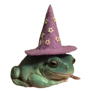 ✨ 4acc6d80 rana, mago, magia, cappello, animale, anfibio telegram sticker