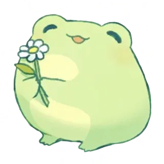 🌸 a8c78aa1 rana, fiore, carino, animale, adesivo telegram sticker