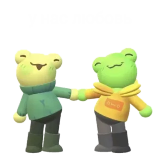 ❤️ b2ba6eae OWO rana, orso, amici, carino, cartone animato telegram sticker