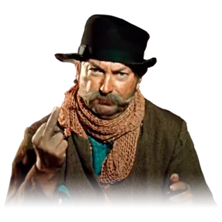 👾 cc87285f 男人, 中指, 冒犯, 帽子, 围巾, 手势 telegram sticker