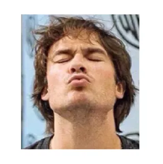😍 3fcb2c8d Ian Somerhalder 演员, 名人, 肖像, 男人, 亲吻 whatsapp sticker