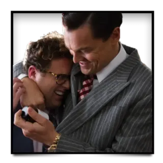 😗 0c5075cf The Wolf of Wall Street Film, Komödie, Leonardo DiCaprio, Jonah Hill, Umarmung, lustig telegram sticker