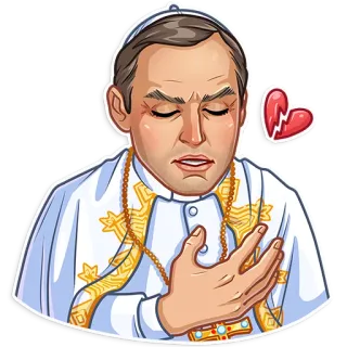 💔 258fb1fc Pope John Paul II pape, religion, catholique, Jean-Paul II, coeur brisé, triste whatsapp sticker