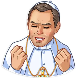 ✊ 53792dbf pape, en colère, dessin animé, prêtre, religion, catholique whatsapp sticker