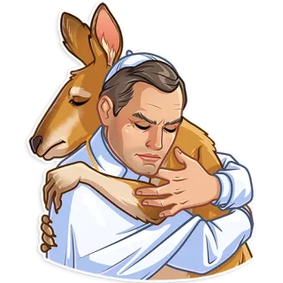 🤗 b87323cb kangourou, câlin, triste, animal, humain whatsapp sticker