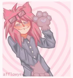 🖇 98d24dbc afflowyer 만화, 분홍색, 캐릭터, 의인화, 퍼리 telegram sticker