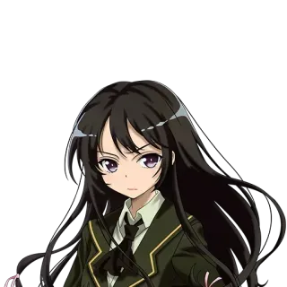 🍑 7e03a856 Anime, Gadis, Seragam sekolah, Rambut panjang, Rambut hitam telegram sticker