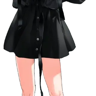 🍑 f4e336e7 Anime, Rok, Kaki, Gadis, Gaun telegram sticker