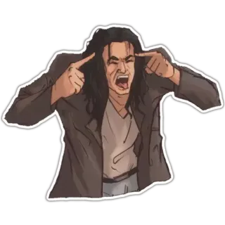 👋 8ce0234d Tommy Wiseau The Room diễn viên, tức giận, meme, chỉ, phòng, đạo diễn telegram sticker