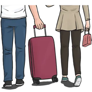 👜 525d1122 viaggio, valigia, bagaglio, coppia, vacanza telegram sticker