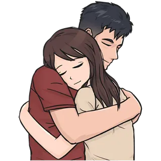 ☺️ ed472ca2 abbraccio, coppia, amore, abbracciare, affetto, romanticismo telegram sticker