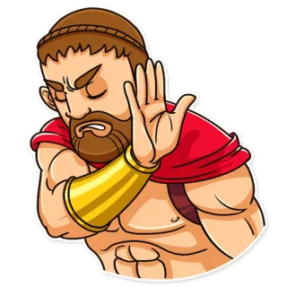 🙅 4f485600 man, beard, character, gesture, ancient, greek, cartoon telegram sticker