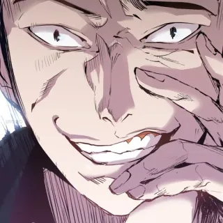 😈 2129b6e5 อนิเมะ, ผู้ชาย, ยิ้มเยาะ, ตัวละคร, ภาพประกอบ telegram sticker