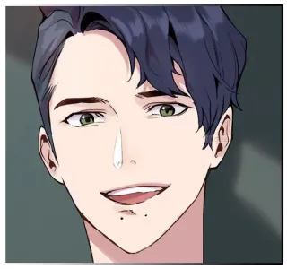 😃 5c88f57a ผู้ชาย, หล่อ, ภาพเหมือน, ใบหน้า, ตัวละคร, ยิ้ม telegram sticker