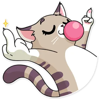 🖕 4db2e8aa 猫, 贴纸, 中指, 冒犯, 卡通 telegram sticker