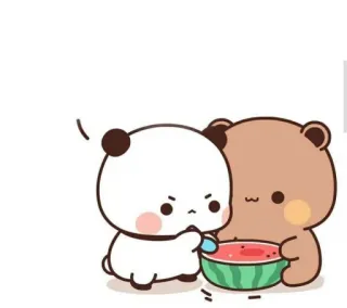 🩰 5be6b690 Cartoon, Panda, Bär, Wassermelone, Süß, Kawaii, Animation telegram sticker