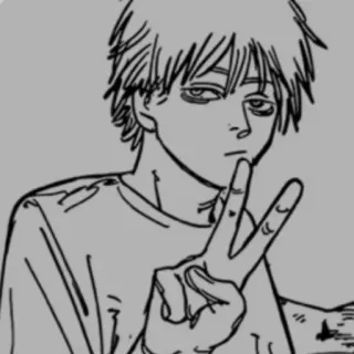 🔥 3a4553c0 Denji Chainsaw Man дэнджи, человек-бензопила, аниме, манга, знак мира telegram sticker