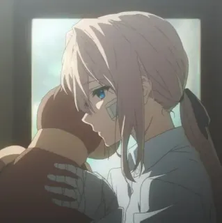 🦋 6ce9e20a Violet Evergarden Аниме, Девушка, Грустно, Эмоциональный, Вайолет Эвергарден, Персонаж, Бинт telegram sticker