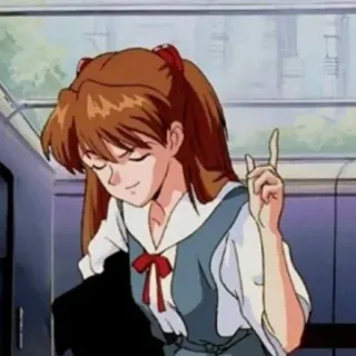 🥀 8fb1c2cc Asuka Langley Soryu Neon Genesis Evangelion Аниме, Персонаж, Оскорбительный жест, Средний палец, Аска, Евангелион telegram sticker