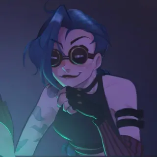 🍁 ba1e0d23 Jinx Arcane Аниме, Джинкс, Аркейн, Стимпанк, Персонаж telegram sticker