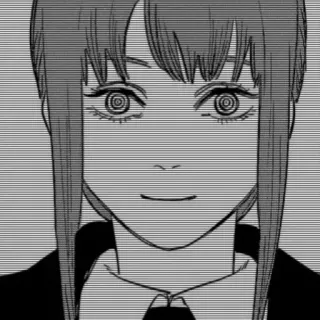 ❄️ c5e22862 Makima Chainsaw Man Аниме, Манга, Человек-бензопила, Макима, Персонаж, Черно-белый telegram sticker