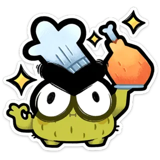 ⭐ 564a1464 sticker, cartoon, koch, hähnchen, kochen, essen telegram sticker
