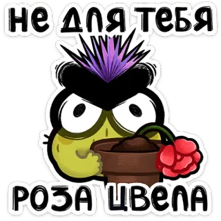 ⭐ 64068f95 НЕ ДЛЯ ТЕБЯ
РОЗА ЦВЕЛА Cartoon, Blume, Rose, Pflanze, Text, Lustig telegram sticker