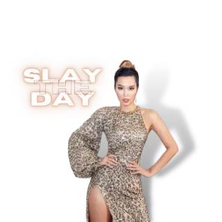 😤 c9a92a1f SLAY THE DAY Slay, 一天, 女性, 连衣裙, 时尚, 模特, 自信 telegram sticker