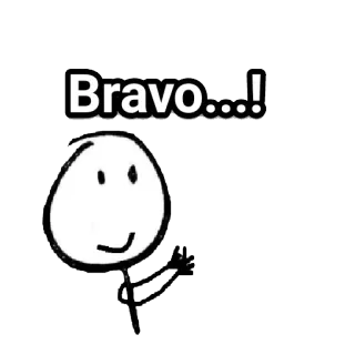 👏 13f50308 Bravo...! Bravo, Strichmännchen, Glückwunsch, Applaus, Feier, Gruß telegram sticker