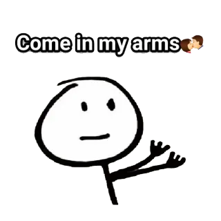 😇 13fe2c4c Come in my arms strichmännchen, arme, umarmung, liebe, kuss telegram sticker
