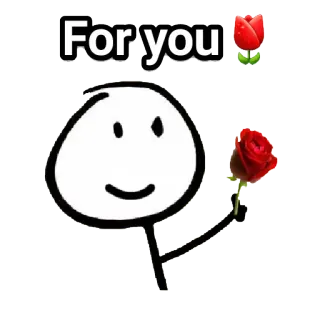 🌹 6bad4017 For you Strichmännchen, Blume, Rose, Romantisch, Liebe, Geschenk telegram sticker