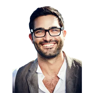 🤓 3114ec77 мужчина, портрет, очки, человек, улыбка telegram sticker