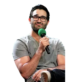 😖 3ef1eb9f Tyler Hoechlin мужчина, очки, микрофон, актер, ТВ, фильмы telegram sticker