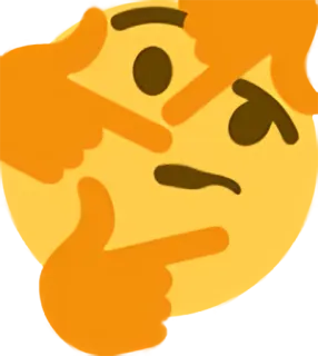 🤔 1f77c74f denken, emoji, nachdenken, frage, zweifel telegram sticker