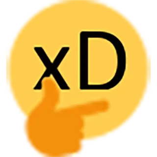 🤔 5d231f61 XD Emoji, XD, Fingerpistole, Humor, Internet Slang telegram sticker