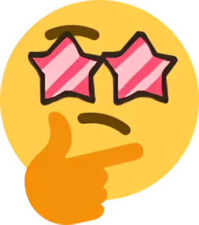 🤔 9d281473 Emoji, Denken, Sternenaugen, Nachdenklich, Zweifel, Frage, Ausdruck telegram sticker