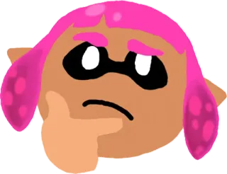 🤔 e1da02e2 inkling, Splatoon, denken, nachdenken, Frage telegram sticker
