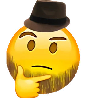 🤔 ee45b79d Emoji, Denken, Hut, Bart, Nachdenken telegram sticker