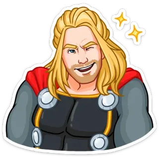 😉 06ae2e9f Thor Thor, Marvel, Superhero, Knipoog telegram sticker