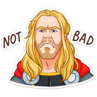 👍 137b6ce1 Thor NOT BAD Thor, Marvel, Niet slecht, Superheld, Meme telegram sticker