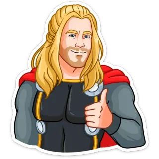 👍 37cfaf7c Thor Thor, Marvel, Superheld, Duim omhoog, Personage telegram sticker