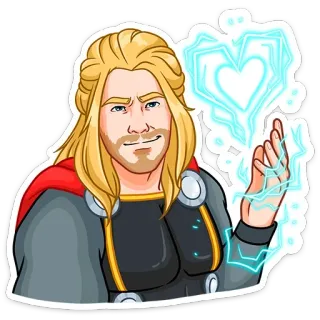 ❤️ 71292998 Thor Thor, Marvel, superheld, bliksem, hart telegram sticker
