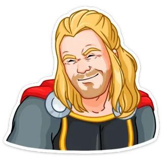 😊 72cb19f7 Thor marvel, superheld, cartoon, god, bliksem, avengers telegram sticker