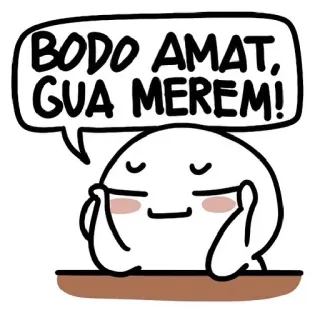 😵 2ba9d699 BODO AMAT, GUA MEREM! desenho animado, personagem, indiferente, meme, animado, desenho whatsapp sticker