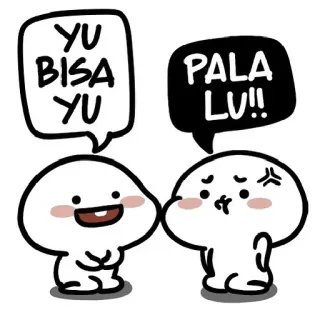 🤬 69349694 YU
BISA
YU
PALA
LU!! fofo, desenho animado, indonésio, adesivo, personagem, balão de fala whatsapp sticker