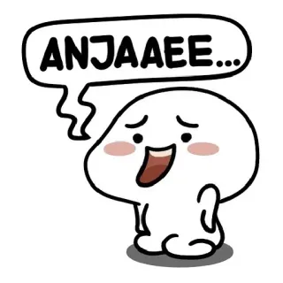 😟 881a023b ANJAAEE... desenho animado, personagem, expressão, emoção, fofo, balão de fala whatsapp sticker