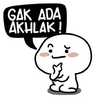 🤨 cd30be2c GAK ADA AKHLAK! Desenho animado, Personagem, Balão de fala, Indonésio whatsapp sticker