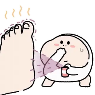 💬 844839f4 脚, 气味, 厌恶, 卡通, 角色 telegram sticker