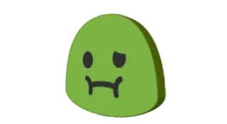 🤢 04004b69 Blob, Verde, Triste, Cartone animato, Personaggio telegram sticker