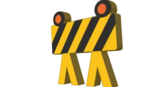 🚧 73900eca costruzione, barriera, attenzione, blocco stradale, giallo, nero, avvertimento telegram sticker